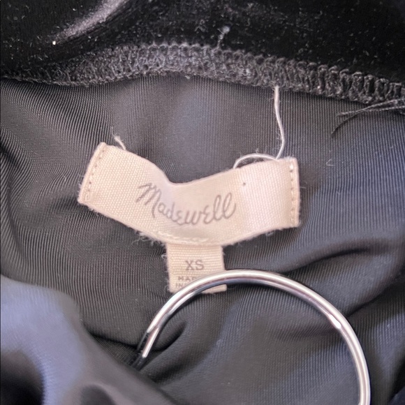 Madewell Velvet Mockneck Tee Black Size XS Style H2606 Short Sleeve Top Holiday - Picture 4 of 6
